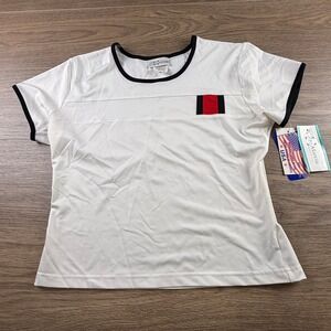 Marcia Vintage Tennis Athletic Top Size XL Performance White Preppy Size XL Tags
